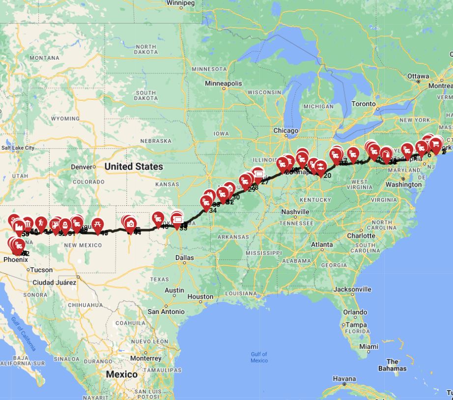 One-way motorhome trip from New York to Phoenix
